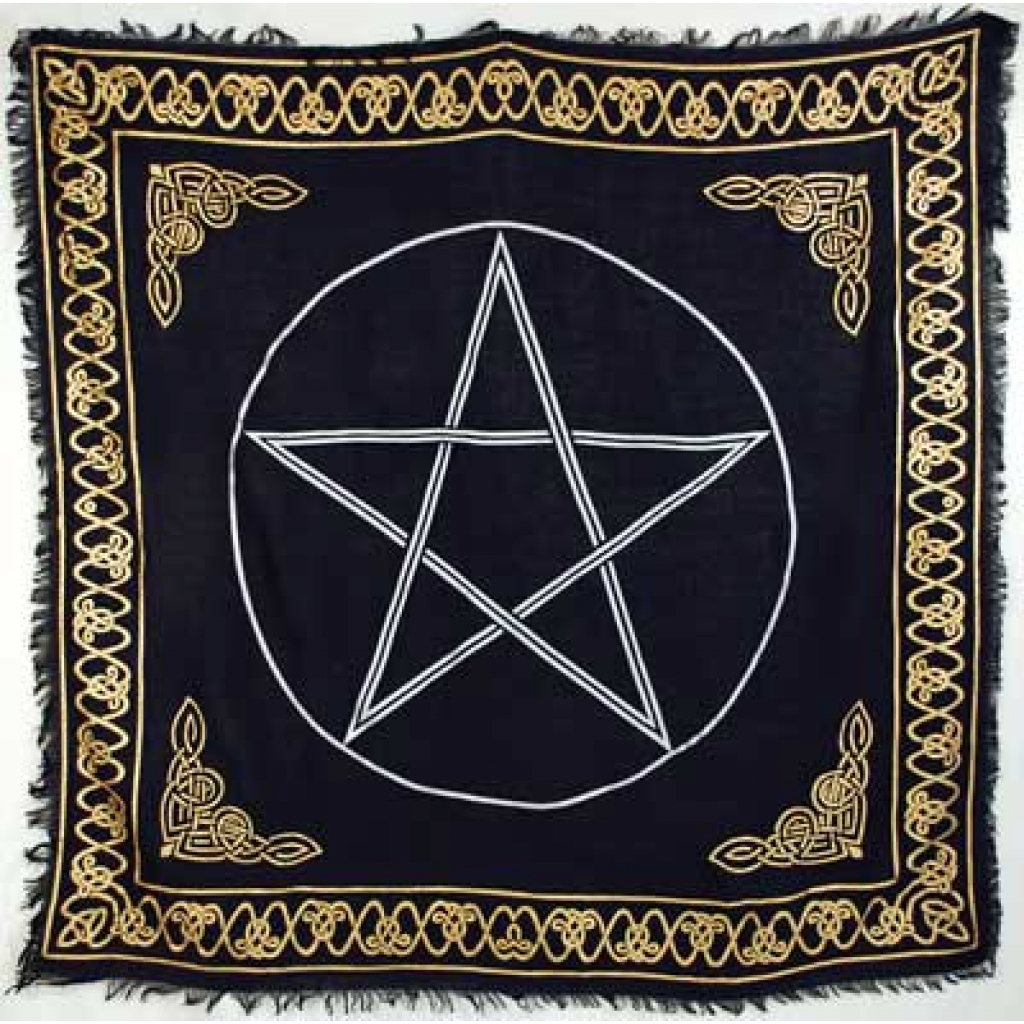 Gold Bordered Pentagram Altar Cloth - 36