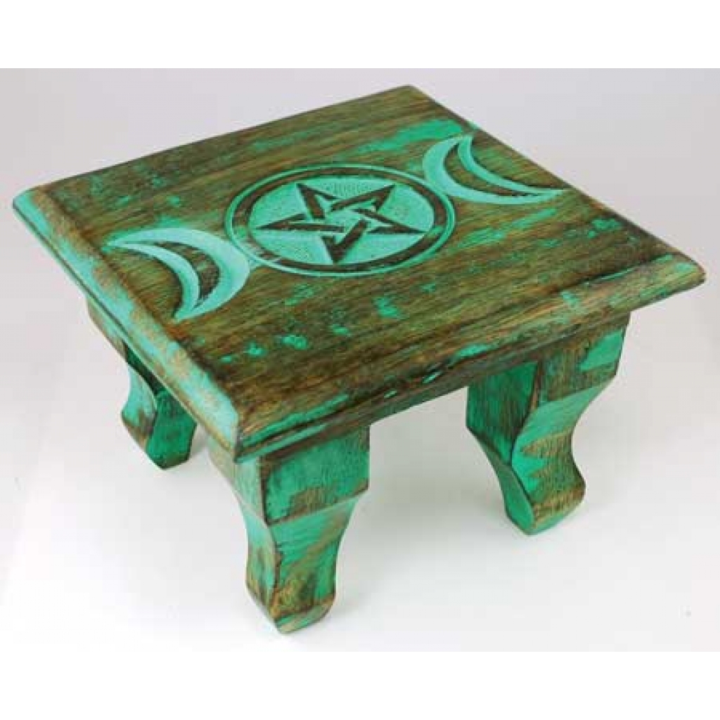 Antiqued Triple Moon Altar Table - 6