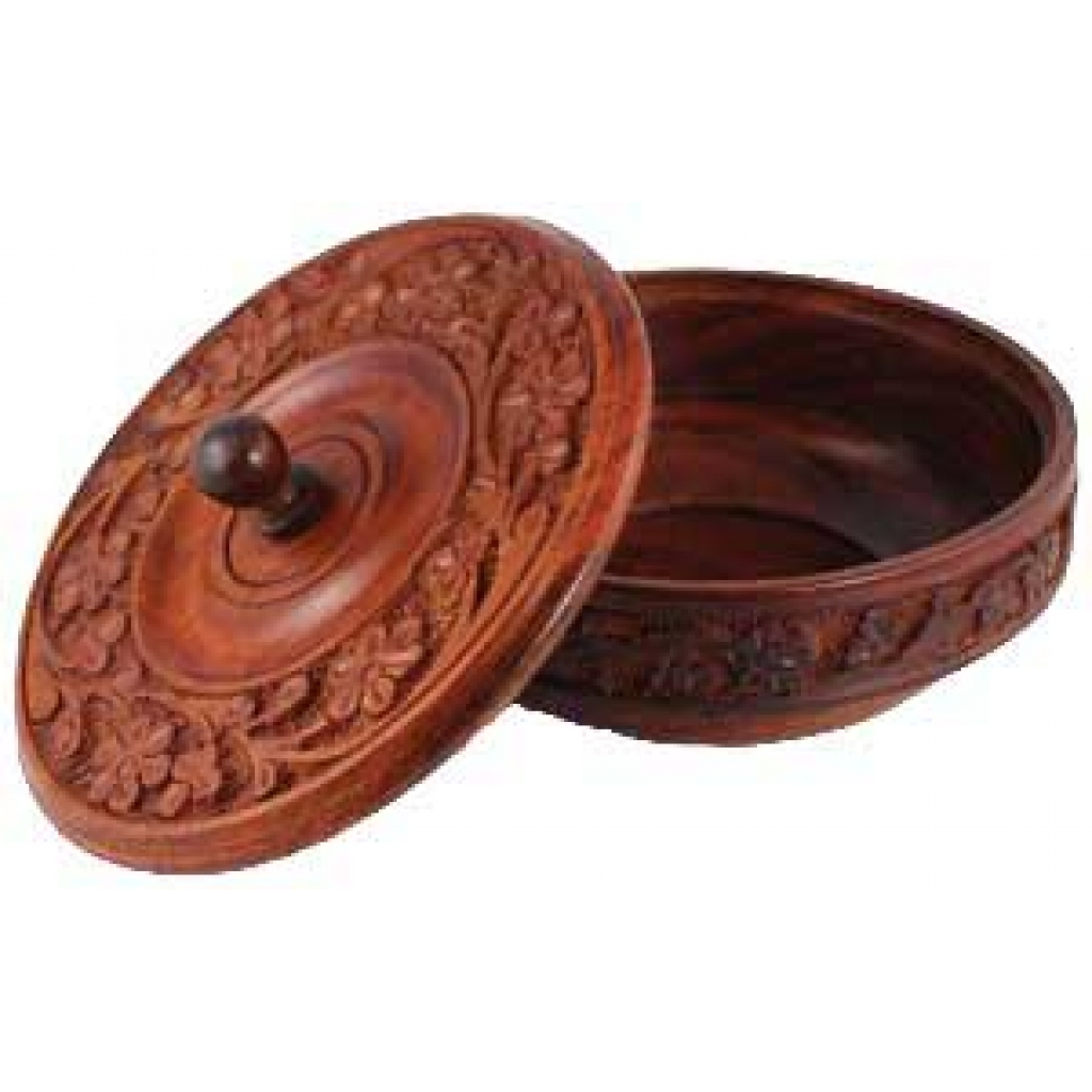 Wooden Ritual Bowl with Lid - Sacred Offering