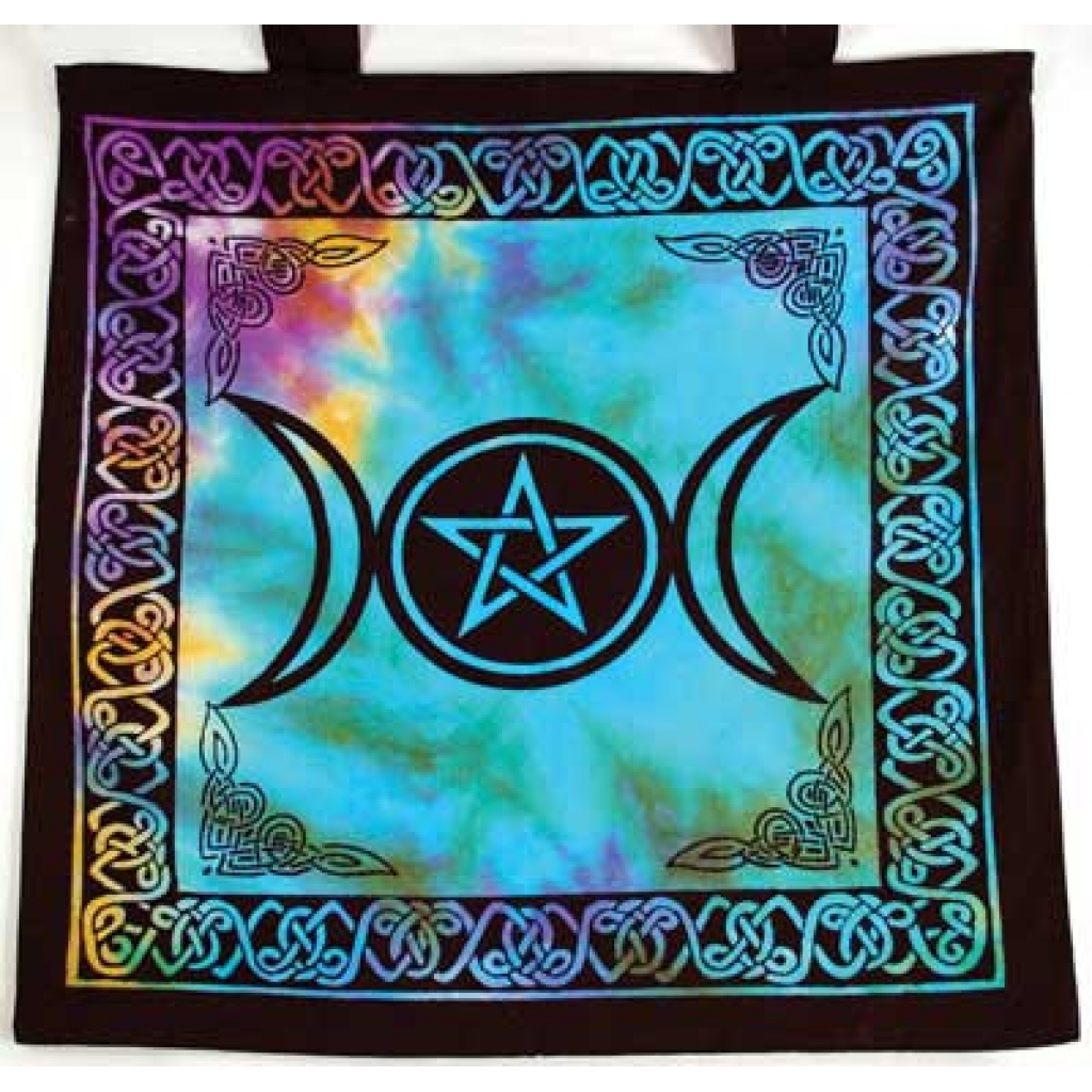 Double-Sided Triple Moon Pentagram Tote Bag