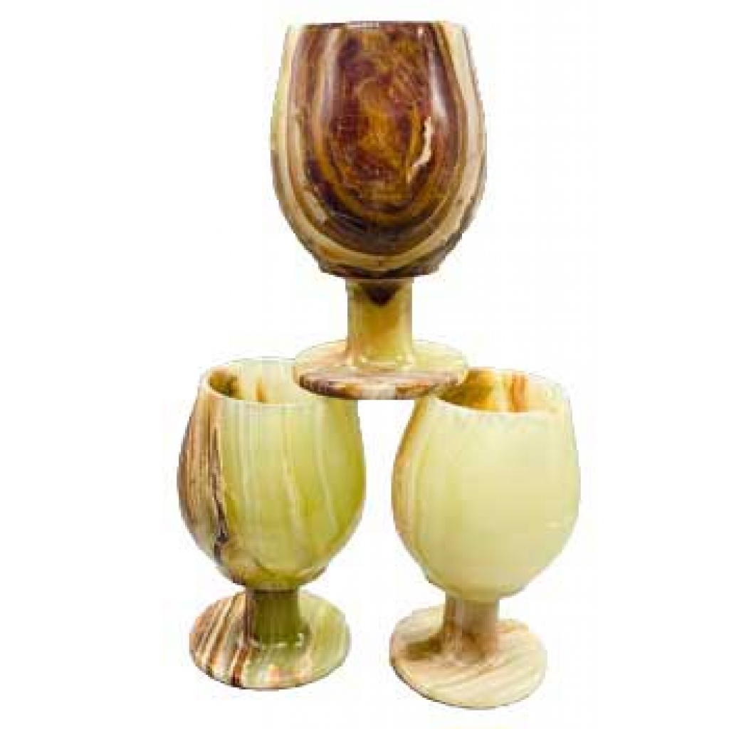 Set of 6 Onyx Chalices (4 3/4