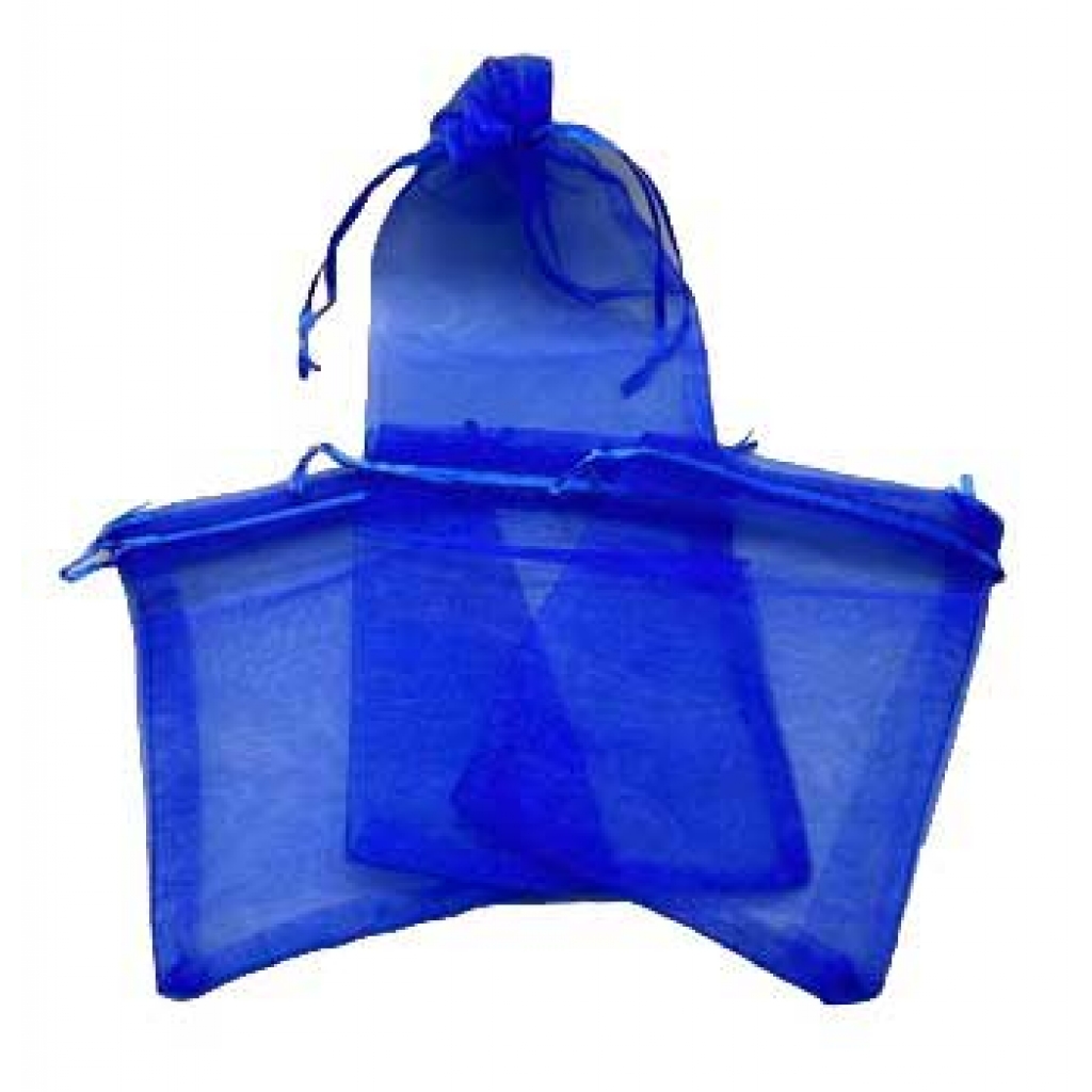 Blue Organza Bags - 100 Pack