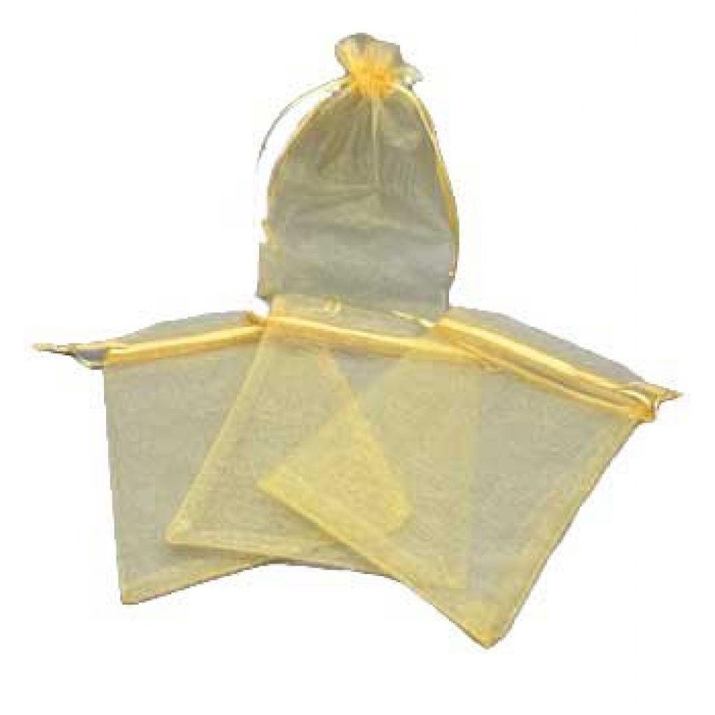 Pack of 100 Gold Organza Bags - 4