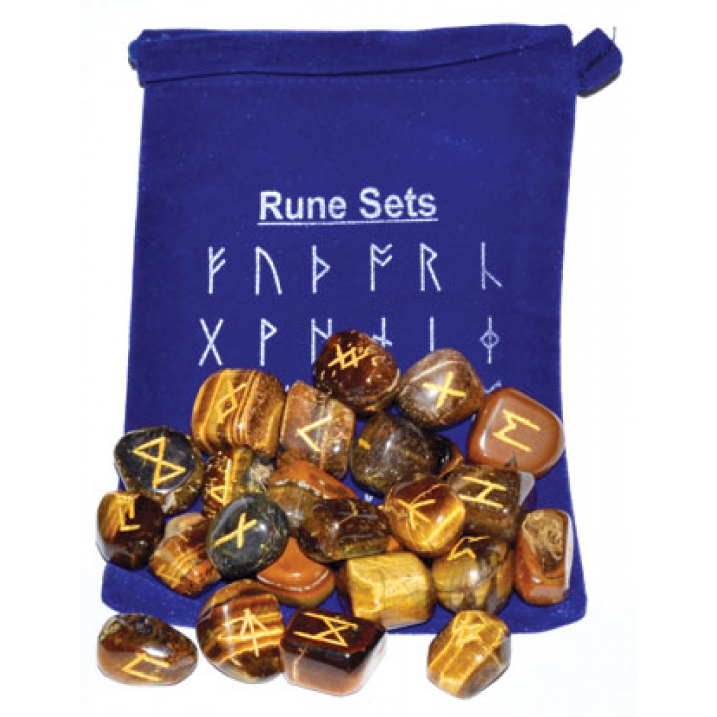 Tiger Eye Rune Set - Divination Tools for Insight