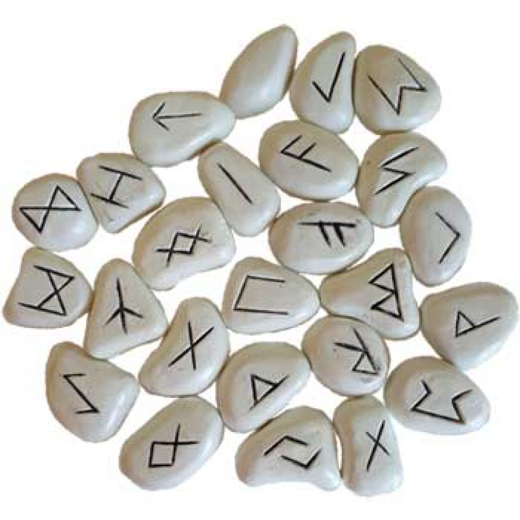 White Resin Rune Set for Divination and Insight