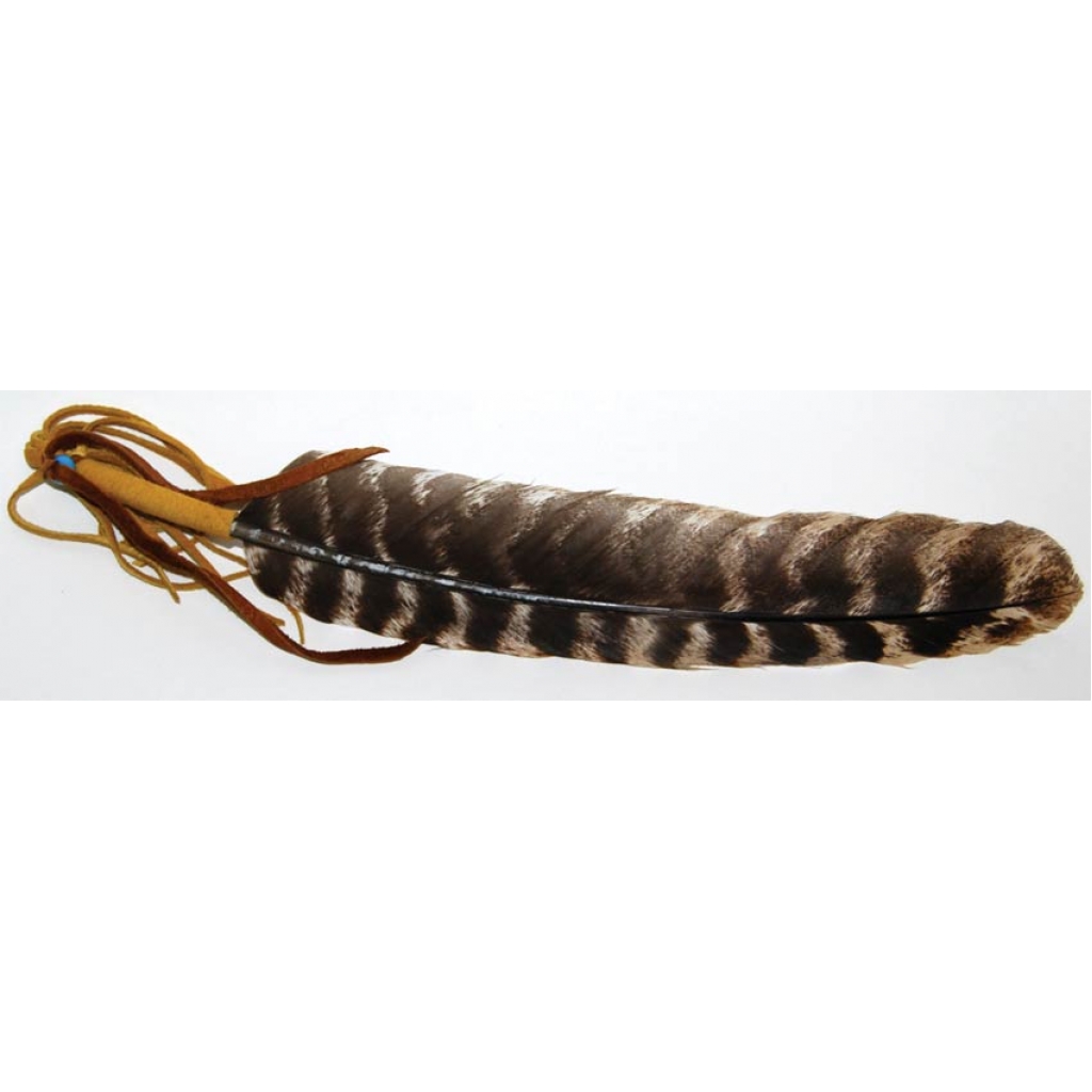 Leather Wrapped Smudging Feather (12