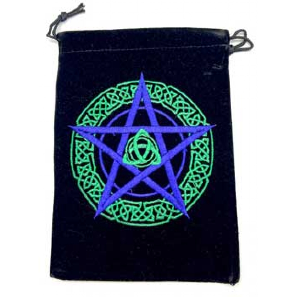 Set of 10: Pentagram Black Velveteen Bags