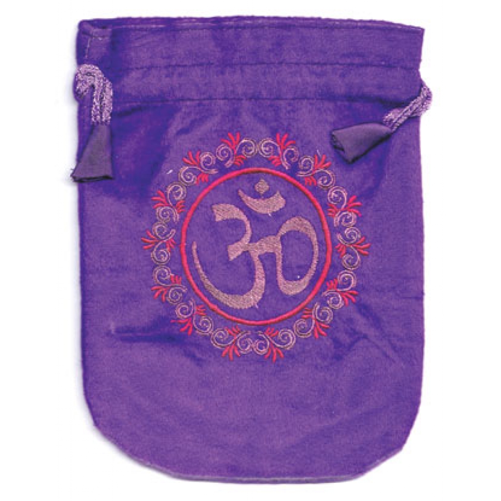 Om Purple Velveteen Bag - 6