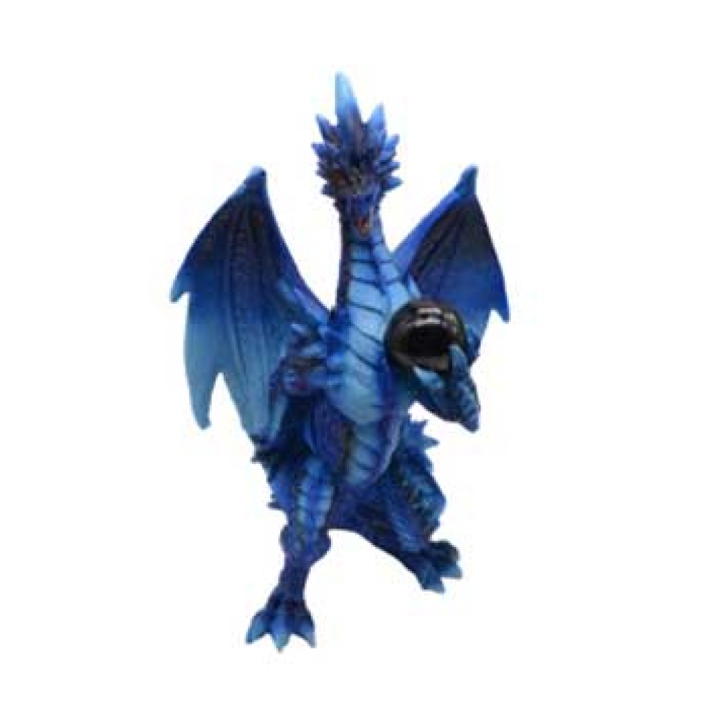 Powerful Blue Dragon Statue - 7.5 inches