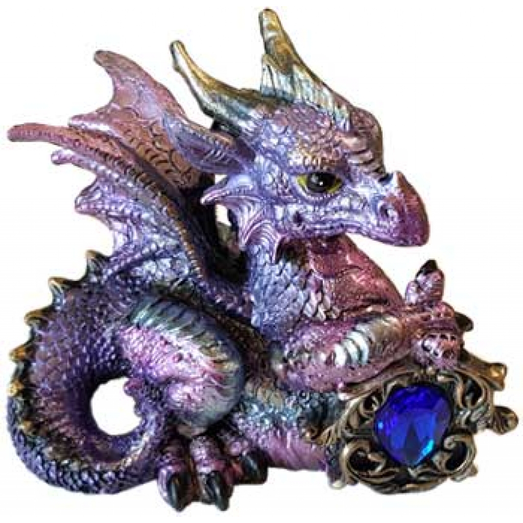 Pink/Purple Dragon with Stone (4