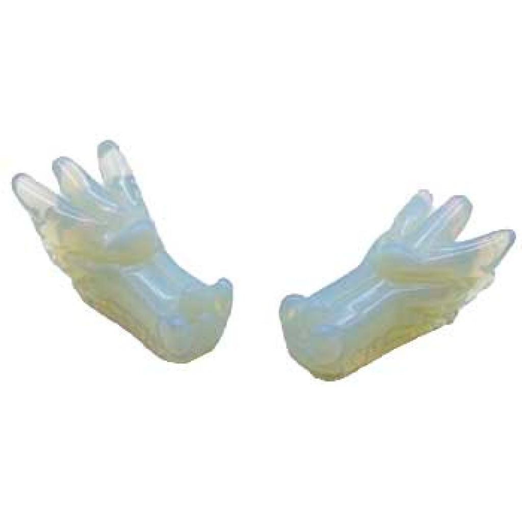 Set of 2 Dragon's Head Opalite Figurines - 1 3/4