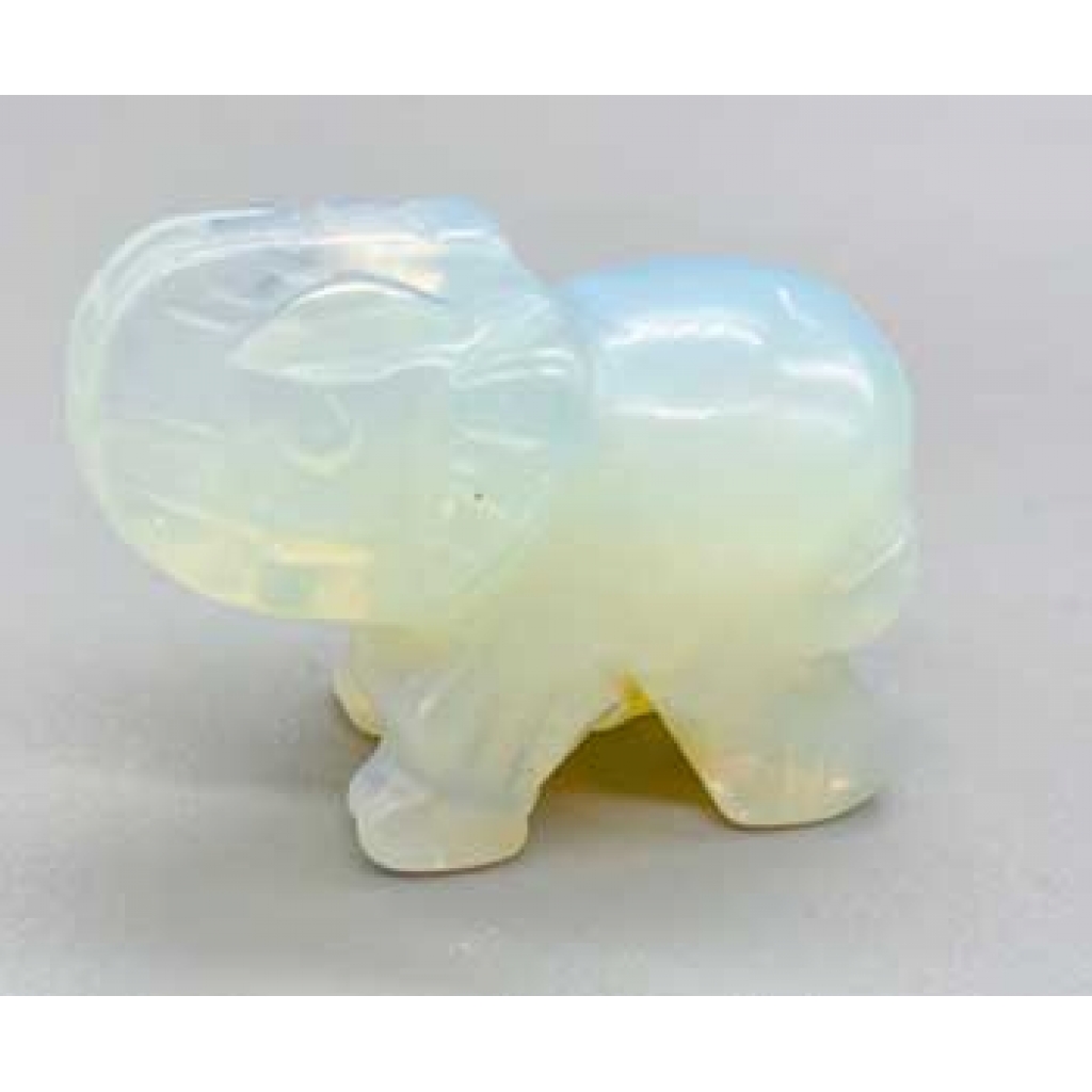 Set of 2 Opalite Elephant Figures - 1.5