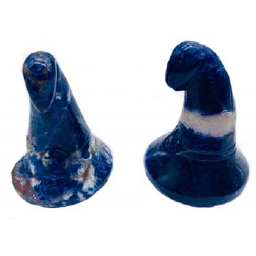 Set of 2 Witch's Hat Sodalite Figurines - 1 3/4