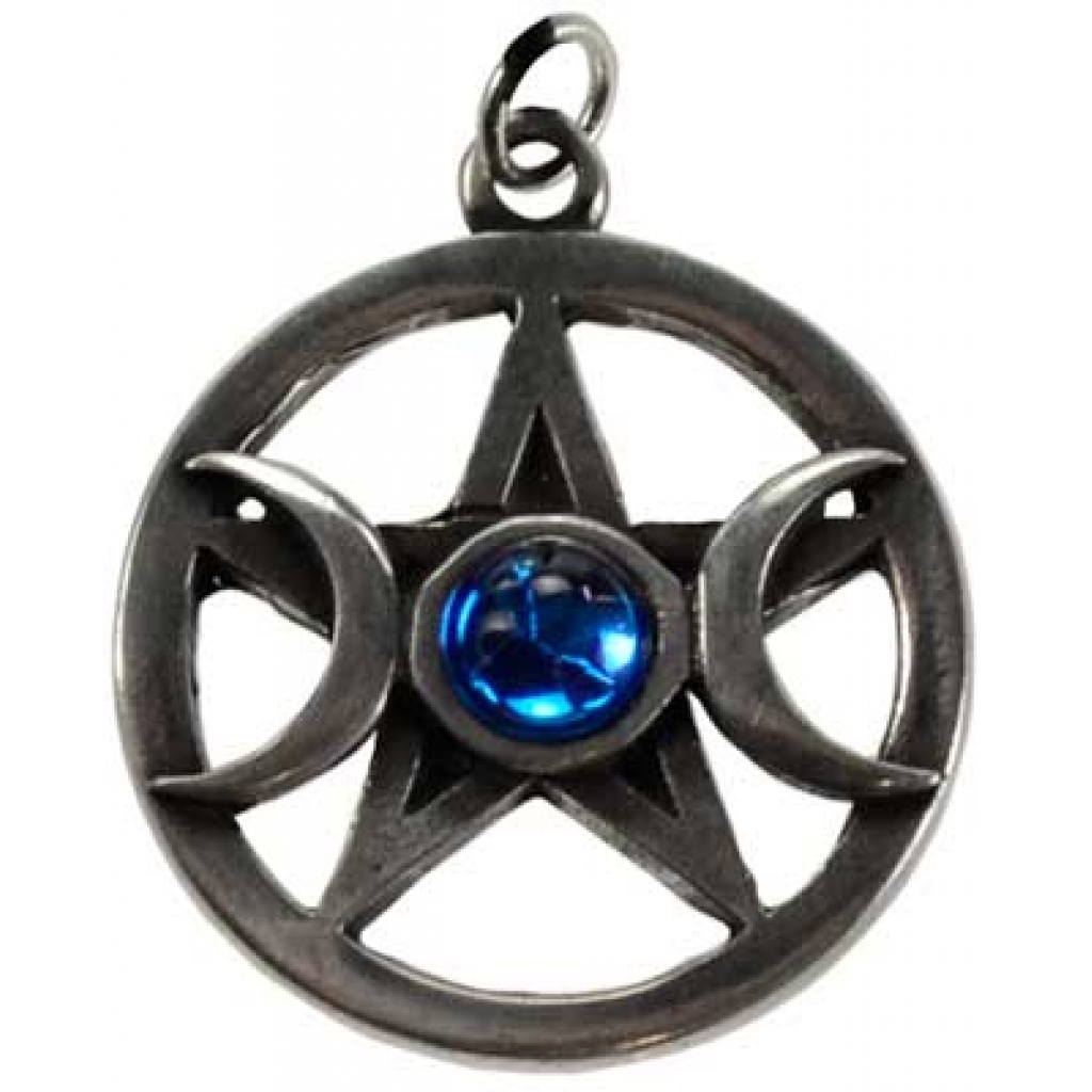 Pentagram & Moons Pewter Pendant