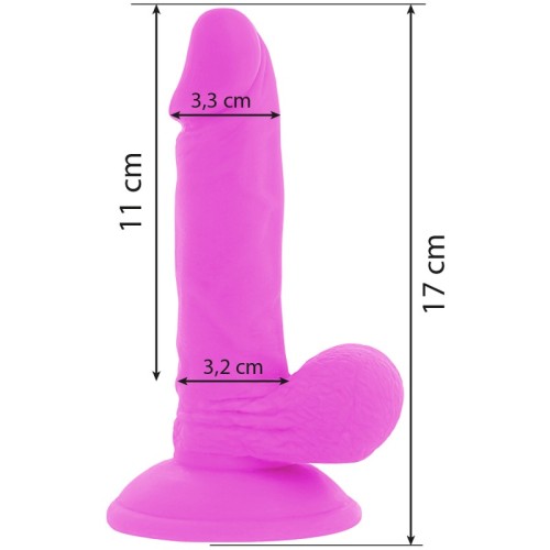 Dildo Flexible Con Vibracion Morado 17cm -o- 3.3cm