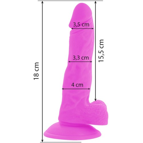 Dildo Flexible Con Vibración Lila 18 Cm