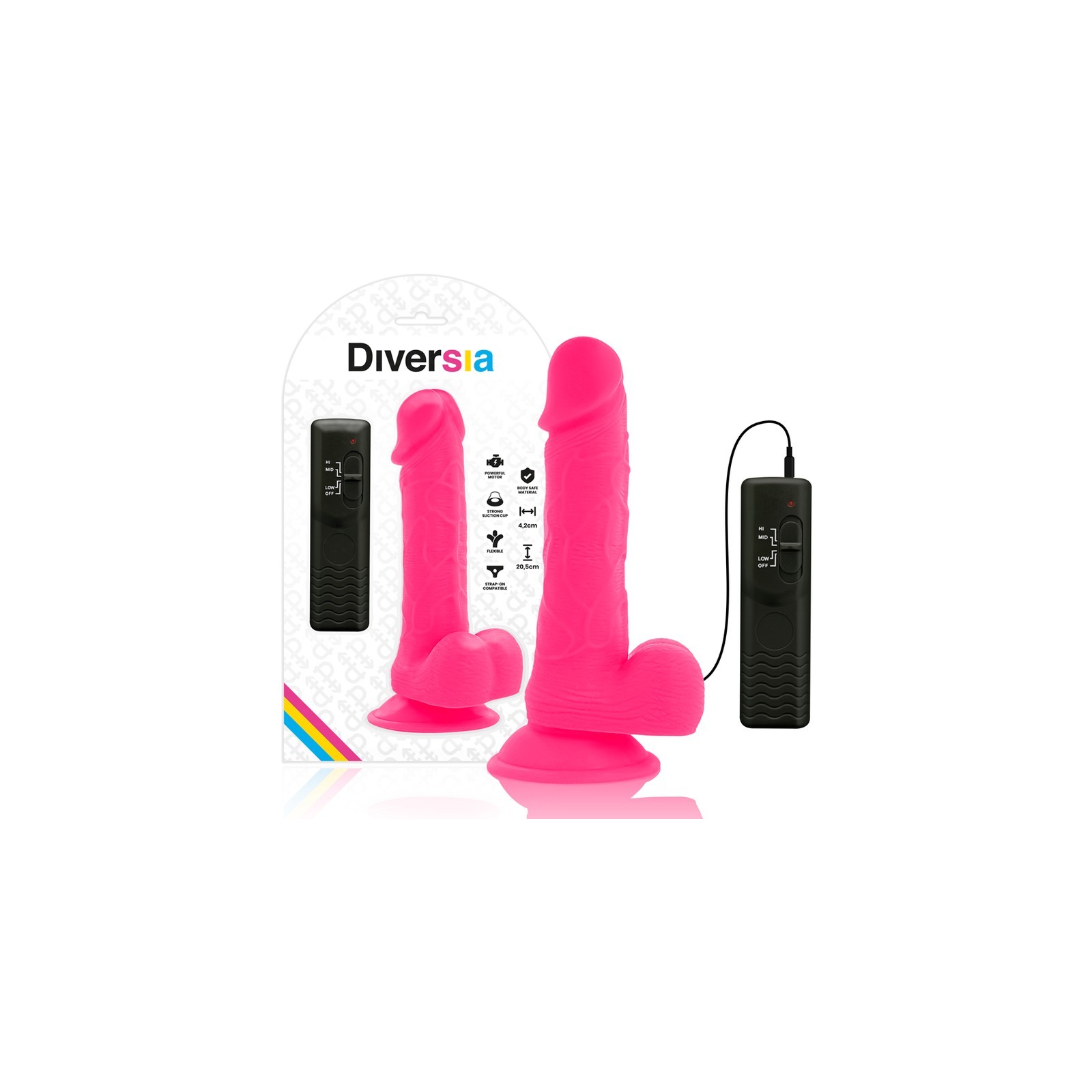 Dildo Flexible con Vibración Rosa 20.5cm - Perfecto para el Juego Versátil