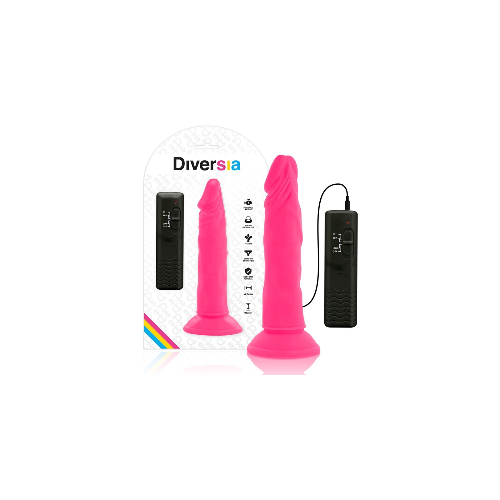 Dildo Flexible Con Vibración Rosa 23 Cm -o- 4.3 Cm - Compra Online