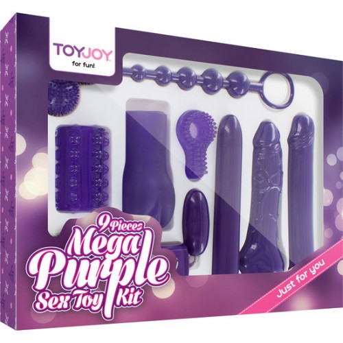 Kit de Juguetes Sexuales Mega Morado Just For You con 9 Piezas