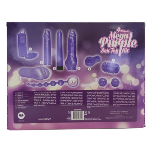 Kit de Juguetes Sexuales Mega Morado Just For You con 9 Piezas