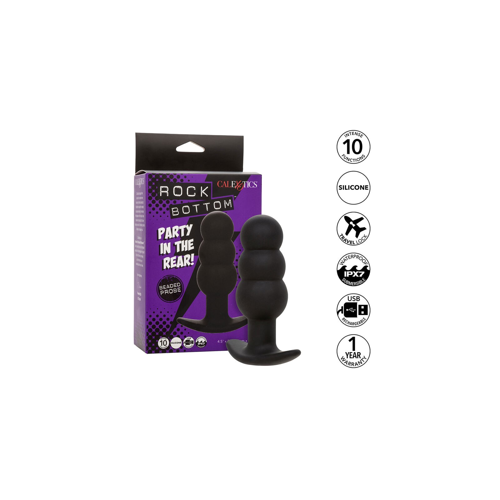 Rock Bottom Anal Plug with Beads for Enhanced Pleasure