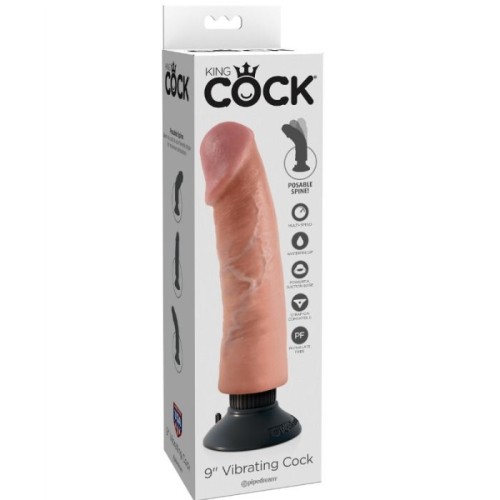 King Cock 23 cm Realistic Vibrator Natural