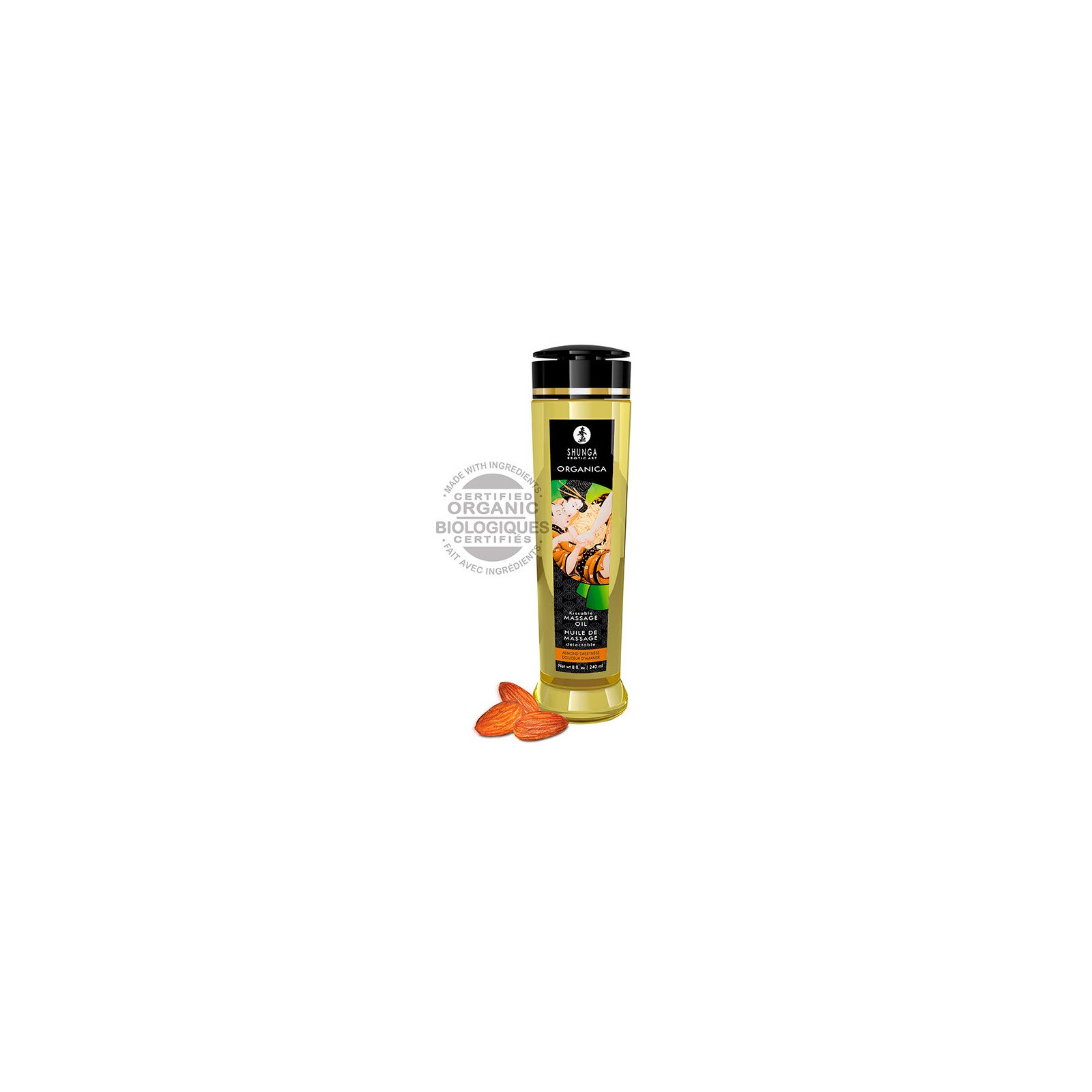 Shunga Organic Almond Massage Oil for Romantic Experiences