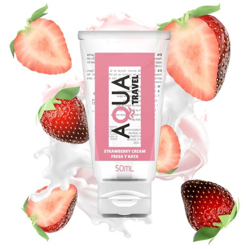 Aqua Travel Strawberry Cream Lubricant 50ml for Oral Pleasure