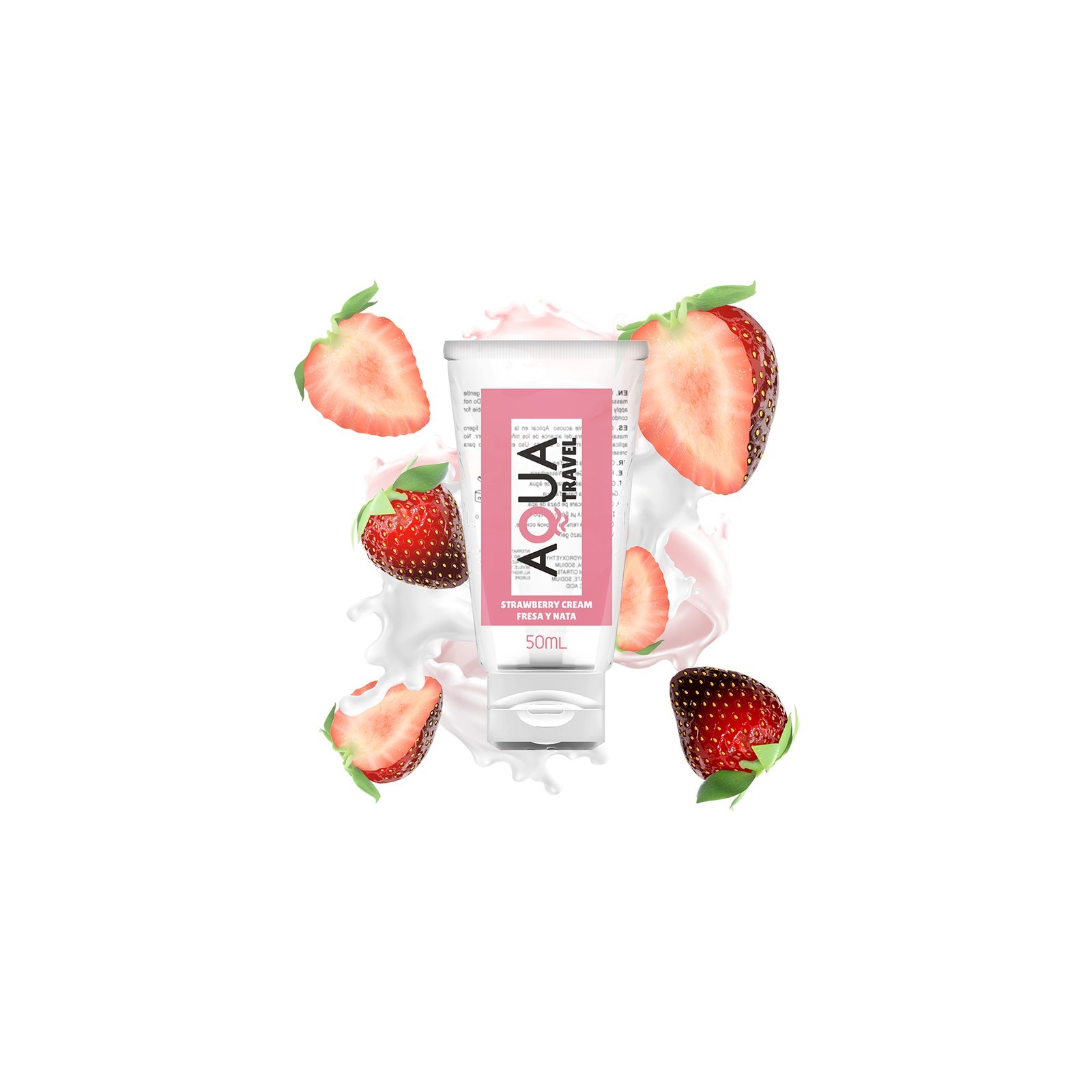 Aqua Travel Strawberry Cream Lubricant 50ml for Oral Pleasure