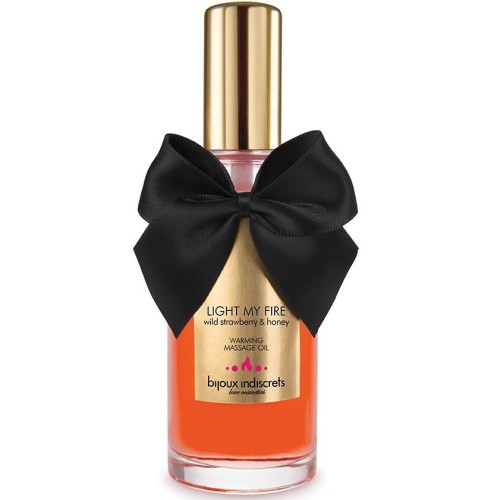 Bijoux Heat Effect Strawberry Massage Oil - Intimate Pleasure