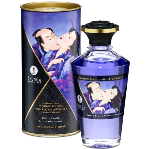 Shunga - Aceite Masaje Efecto Calor Sabor Frutas Exoticas 100 Ml - Experiencia Sensual