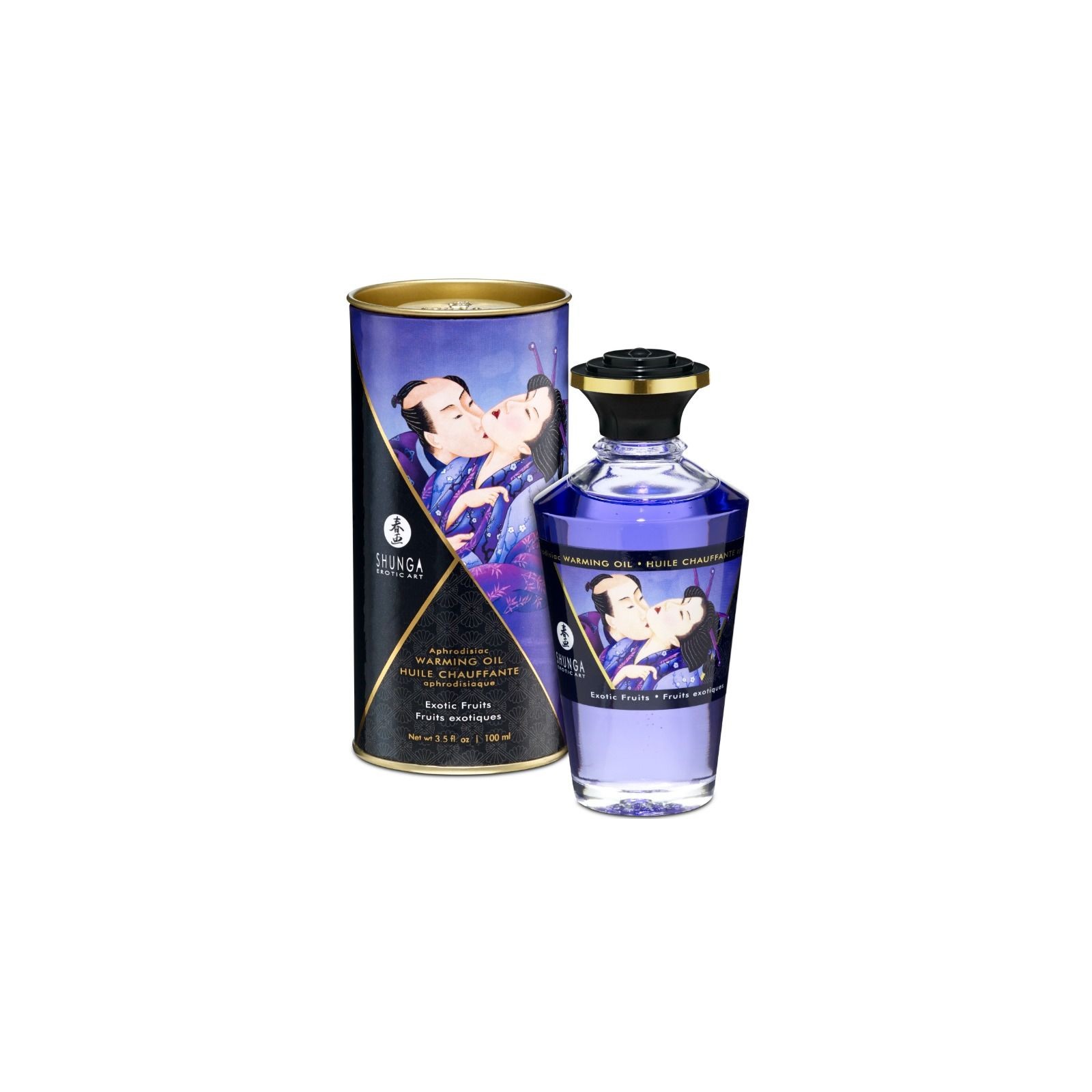 Shunga - Aceite Masaje Efecto Calor Sabor Frutas Exoticas 100 Ml - Experiencia Sensual