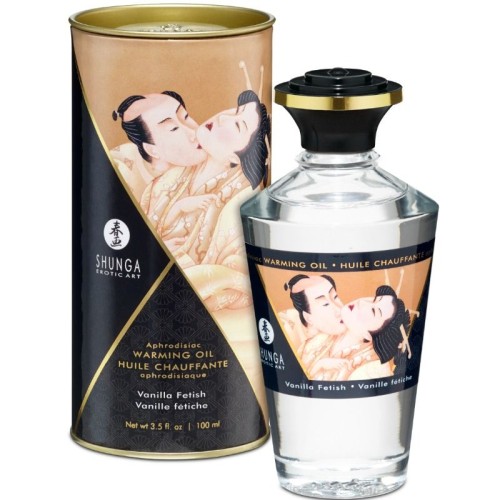 Shunga Aceite Masaje Efecto Calor Sabor Vainilla 100 ml - Sensación Erótica