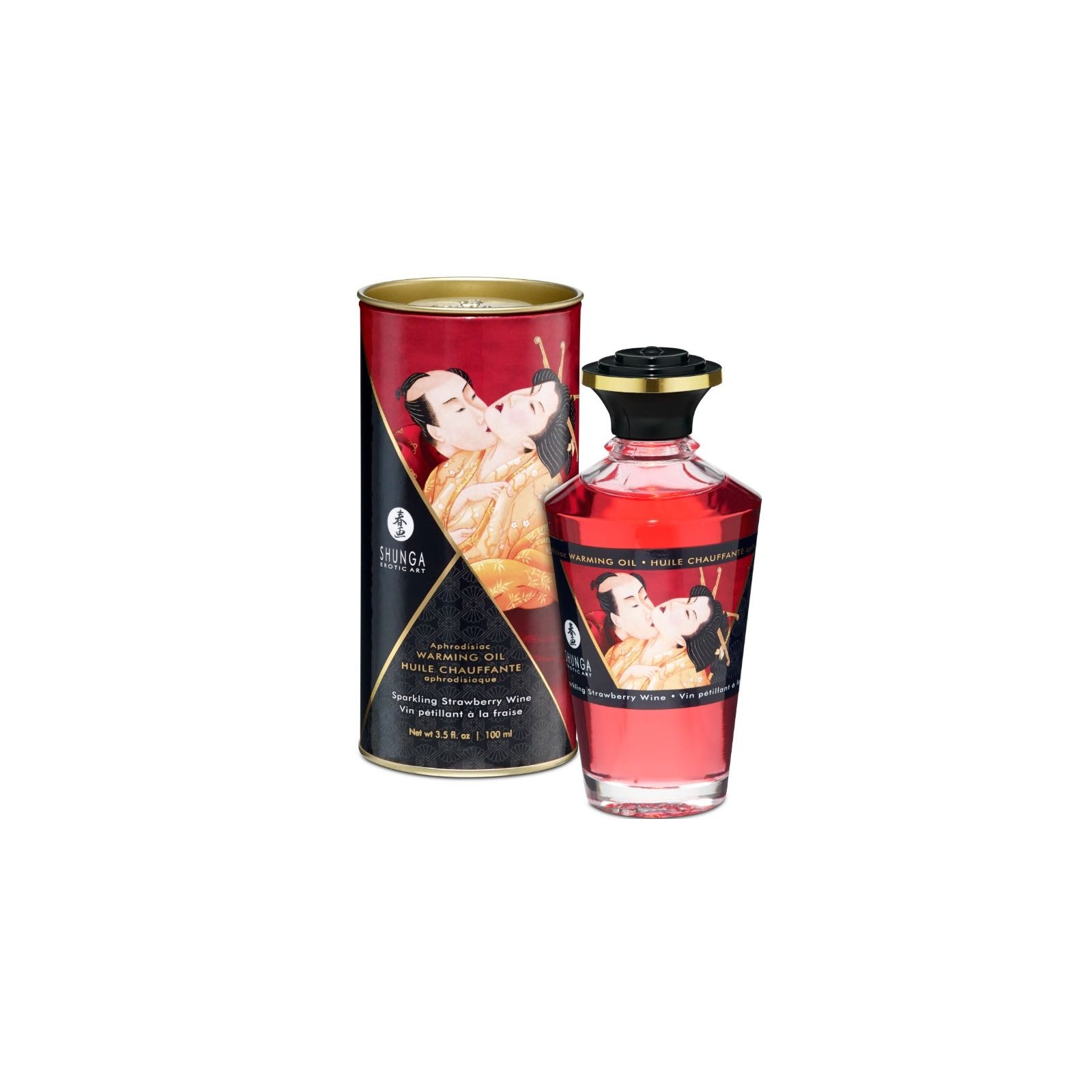 Shunga Aceite Masaje Efecto Calor Fresas Y Cava 100 Ml