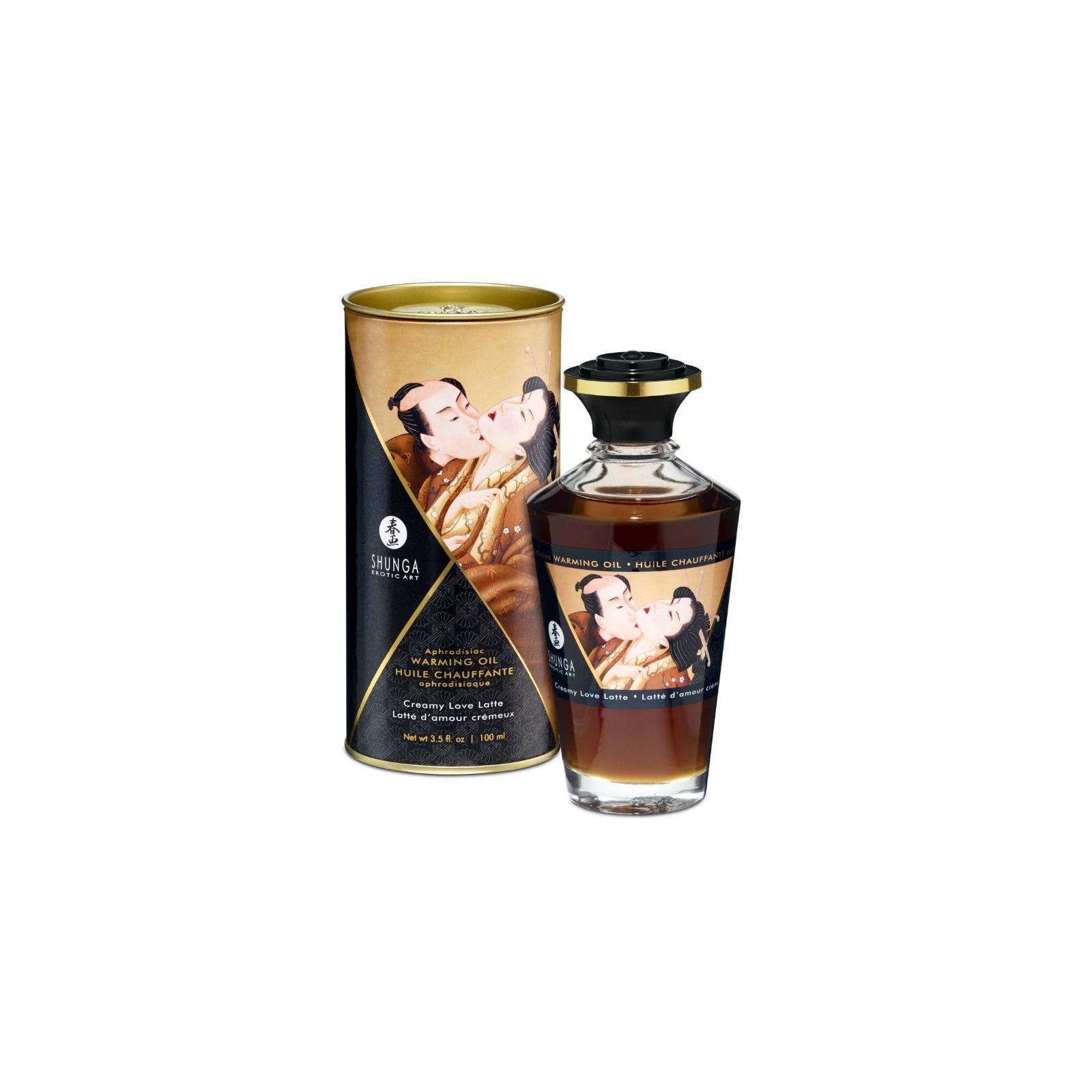 Shunga - Aceite Masaje Efecto Calor Sabor Café 100 Ml - Placer Sensual