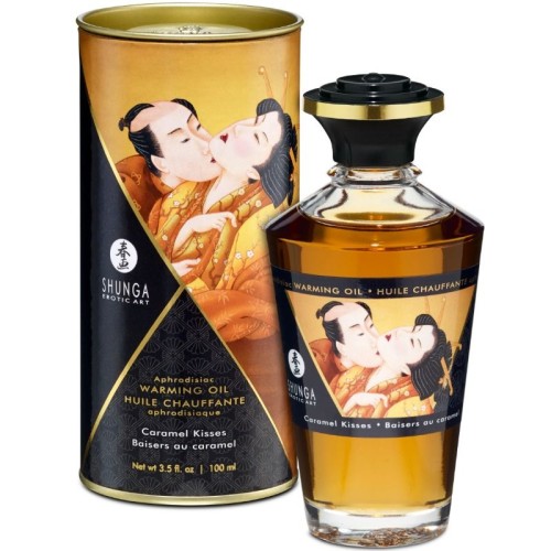 Shunga Heating Massage Oil Caramel Flavor - Sensual Experience