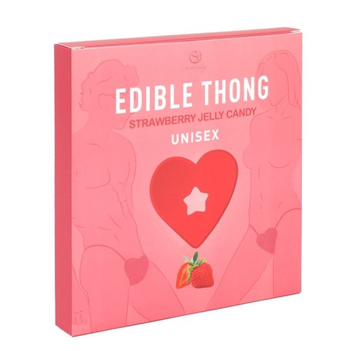 Secret Play Edible Strawberry Heart Thong - Fun Lingerie