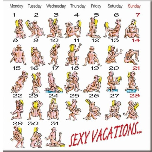 Kamasutra Calendar Magnet - Fun Home Décor