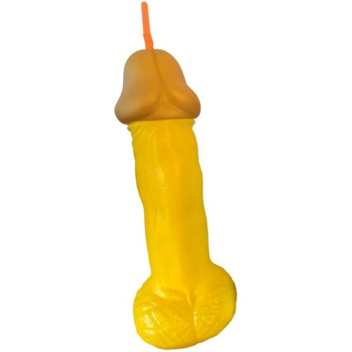 Vaso Pene Plástico Amarillo - Accesorio Divertido para Fiestas