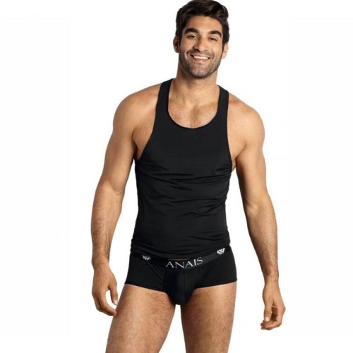 Anais Men Petrol Top XL Stylish Black Microfiber