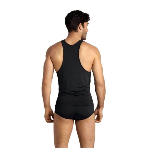 Anais Men Petrol Top XL Stylish Black Microfiber