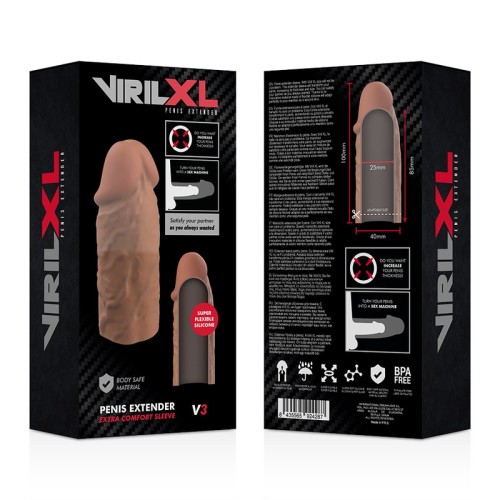 Liquid Silicone V3 Penis Extension Brown