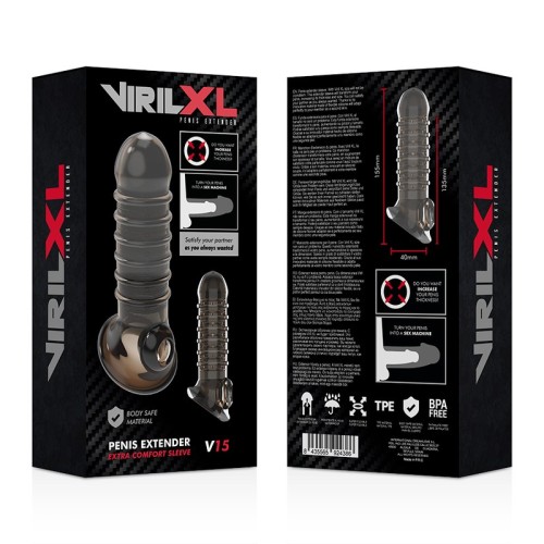 Extension Y Funda De Pene V15 Negro Para Placer Aumentado