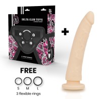 Delta Club - Toys Arnés + Dildo Natural Silicona Medica 17 Cm