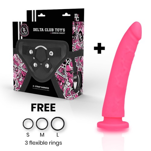 Delta Club Silicone Dildo and Harness - Versatile Pleasure