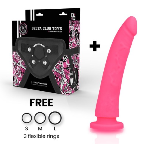 Delta Club Medical Silicone Dildo with Harness 20cm