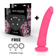 Dildo de Silicona Médica Delta Club con Arnés 20cm