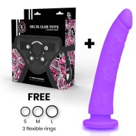 Arnes de Silicona Médica con Dildo Lila 23cm