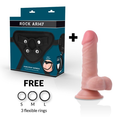 Rockarmy Harness + Dual Density Panzer Realistic Dildo 17 cm - Ultimate Pleasure