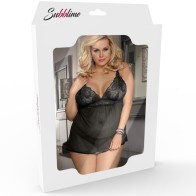 Babydoll Blanco Con Franjas Subblime para Elegancia Irresistible